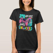 2th Grade Level Unlocked Video Game Back To School T-shirt (Voorkant)