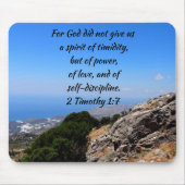 2timothy 1:7 Spirit Timidity Custom Bijbel Verse Muismat (Voorkant)