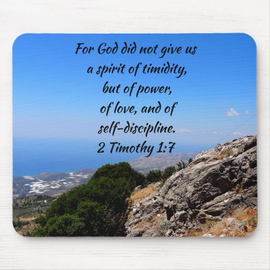 2timothy 1:7 Spirit Timidity Custom Bijbel Verse Muismat (Voorkant)