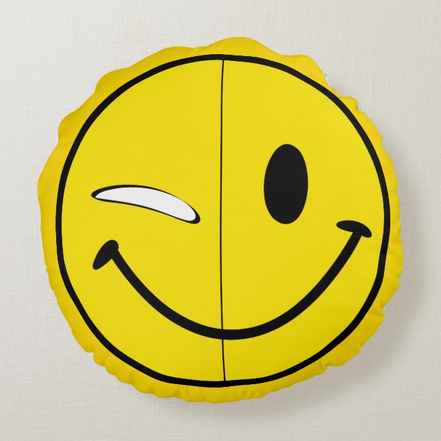 2way SmirkSmile Rond Kussen (Achterkant)