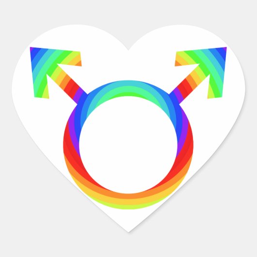 2word1 Gay Pride Hart Sticker (Voorkant)