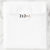 2x2=6 ronde sticker (Tas)