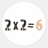 2x2=6 ronde sticker (Voorkant)