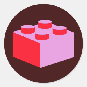 2x2 Brick door Mijn minifig aan te passen Ronde Sticker