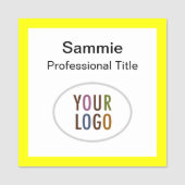 2x2 Geel Vierkant Naam Badge Logo Professional (Voorkant)
