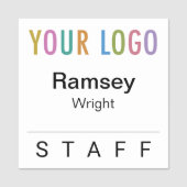 2x2 Personeelsnaam Badge Event Logo Pin of Magneti (Voorkant)