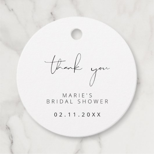 2x2in Elegante Calligraphy Bruidsdouche dank je Bedankjes Labels (Voorkant)