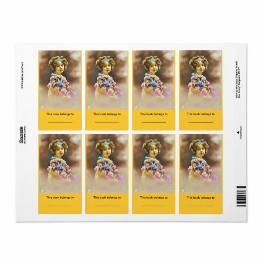 2x3 3/4" Bookplate (ex libris) Stickers (Full Sheet)