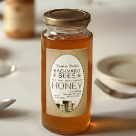 2x3 Honing Achtertuin Bijen Hives Little Bees Gold Voedselcontainer Etiket