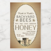 2x3 Honing Achtertuin Bijen Hives Little Bees Gold Voedselcontainer Etiket (Enkel label)