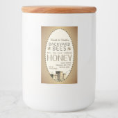 2x3 Honing Achtertuin Bijen Hives Little Bees Gold Voedselcontainer Etiket (Voorkant)