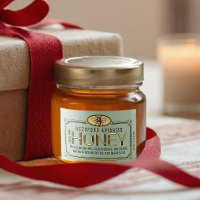 2x3" Metallic Gold 3D Framed Honey Label met Bee