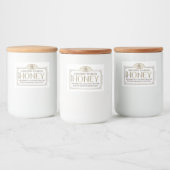 2x3" Metallic Gold 3D Framed Honey Label met Bee Voedselcontainer Etiket (Flessen)