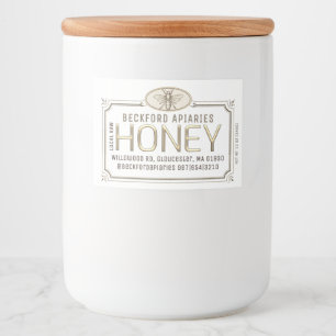 2x3" Metallic Gold 3D Framed Honey Label met Bee Voedselcontainer Etiket