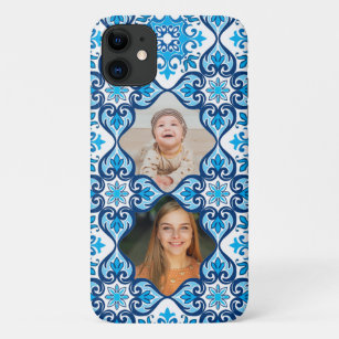2x afbeelding, blauw en wit Azulejos Case-Mate iPhone Case