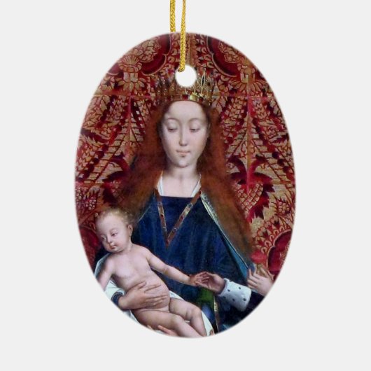 2x Enthroned Madonna en Child (detail; M 070) Keramisch Ornament (Achterkant)