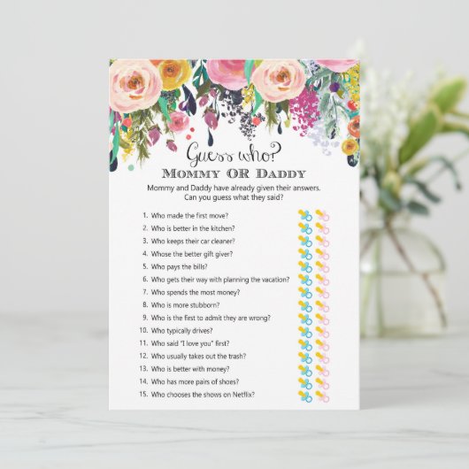 2x Games Bloementuin Baby shower 5x7" Grootte Kaart (Staand voorkant)