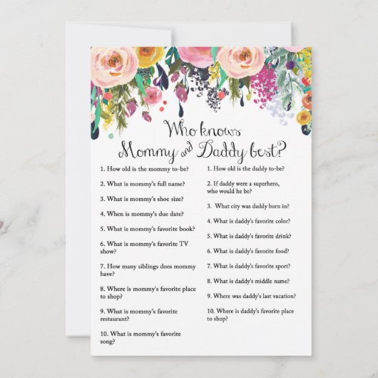 2x Games Bloementuin Baby shower 5x7" Grootte Kaart (Achterkant)