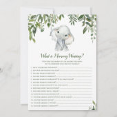 2x Games Elephant Baby shower 5x7 inch formaat Kaart (Achterkant)