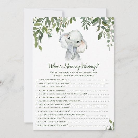 2x Games Elephant Baby shower 5x7 inch formaat Kaart (Achterkant)