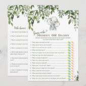 2x Games Elephant Baby shower 5x7 inch formaat Kaart (Voorkant / Achterkant)