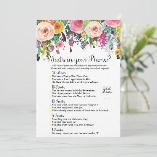 2x Games Flower Garden Baby shower 5x7 inch formaa Kaart (Staand voorkant)