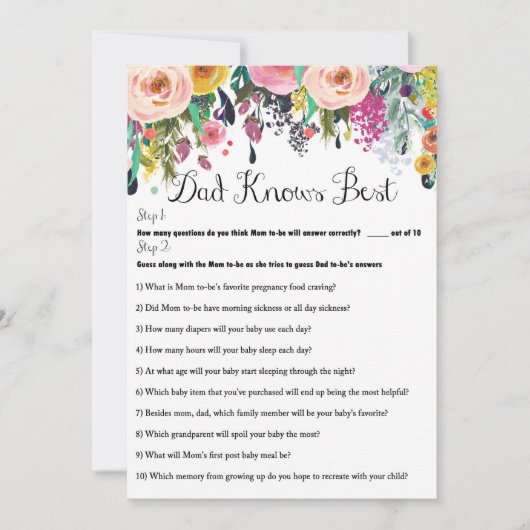 2x Games Flower Garden Baby shower Game 5x7 Kaart (Voorkant)