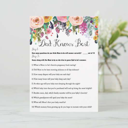 2x Games Flower Garden Baby shower Game 5x7 Kaart (Staand voorkant)