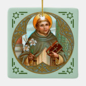 2x St. Dominic de Guzman (BK 07) Keramisch Ornament (Achterkant)