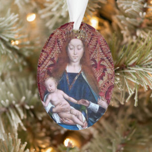 2x Tronende Madonna met Kind (detail; M 070) Ornament