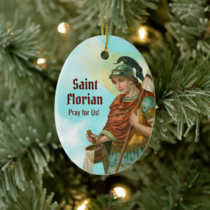 2xSt. Florian met Bucket (Clear Skies; M 019) Keramisch Ornament