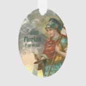2xSt. Florian met emmer (Rook; M 019) Acryl Ornament (voorkant)