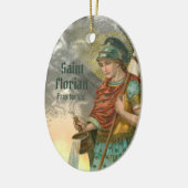 2xSt. Florian met emmer (Rook; M 019) Keramisch Ornament (Links)