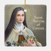2xSt. Therese of Lisieux (BJE 01) Square Keramisch Ornament (Achterkant)