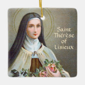 2xSt. Therese of Lisieux (BJE 01) Square Keramisch Ornament (Voorkant)