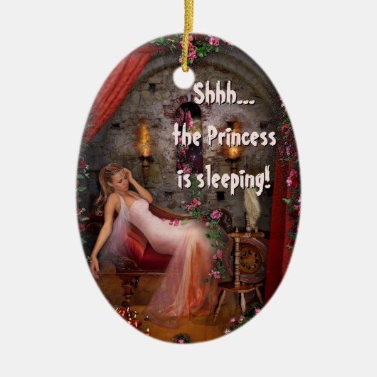 2zijdelings aanpasbare prinses van Deur Hanger Keramisch Ornament (Voorkant)