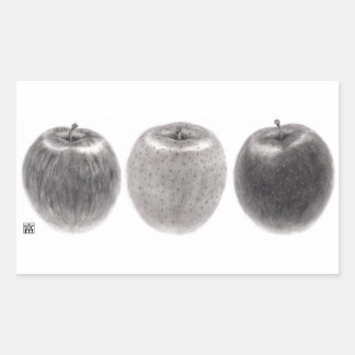 3個のりんご　横 RECHTHOEKIGE STICKER
