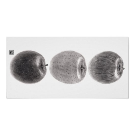 3個のりんご　縦 PERFECT POSTER (Voorkant)