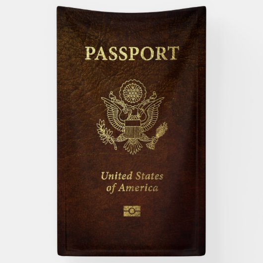 [300] Amerikaans paspoort Hoesje Spandoek (Verticaal)