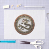 [300] Black and Gold Sacred Eastern Dragon Tissuepapier (Craft)