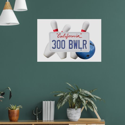 300 BWLR California Plaat, Bowling Muurkunst Poster (Woonkamer 1)