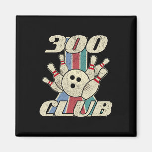 300 Club Bowling T Shirt Retro Distressed Perfect Magneet