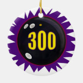 300 Game Bowling met datum, Keramisch Ornament (Achterkant)