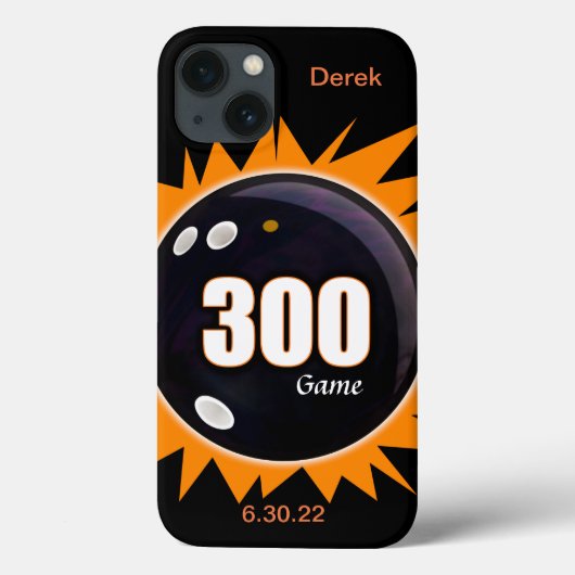300 Game Oranje & Black met naam en datum Case-Mate iPhone Case (Achterkant)
