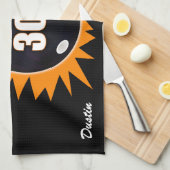 300 Game Oranje & Black met Neon BOWL-teken Theedoek (Quarter Fold)