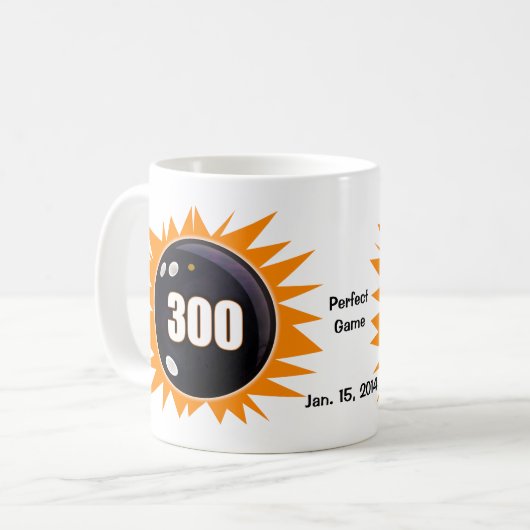 300 Game Oranje en zwart Koffiemok (Voorkant links)