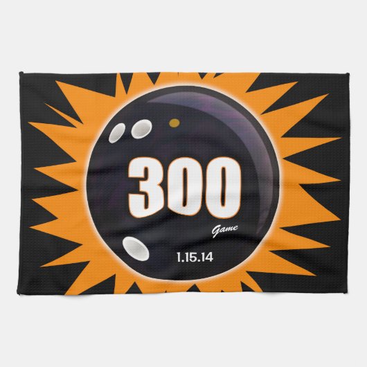 300 Game Oranje en zwart Theedoek (Horizontaal)
