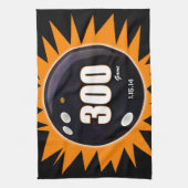 300 Game Oranje en zwart Theedoek (Verticaal)
