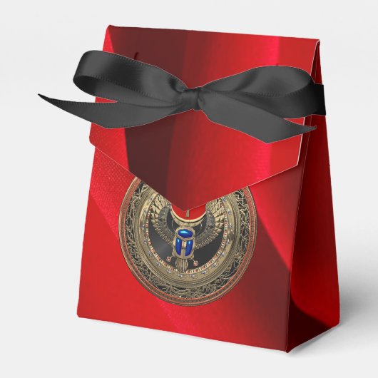 [300] Heilig goud Egyptisch scharretje met Ankh Bedankdoosjes (Voorkant Zijde)