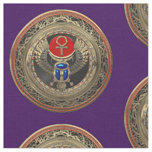 [300] Heilig goud Egyptisch scharretje met Ankh Stof